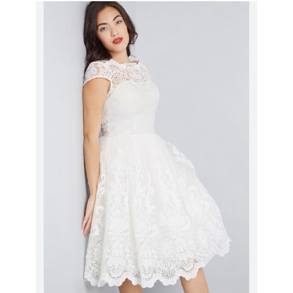 Chi Chi London Cream Lace Wedding Dress